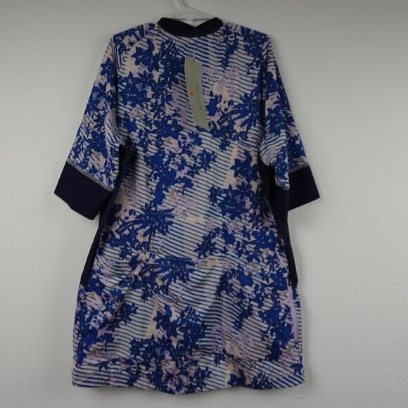 Sweaty Betty Biking Jersey Women's Size XL Blue Floral Cycling Short Sleeve - Picture 6 of 9